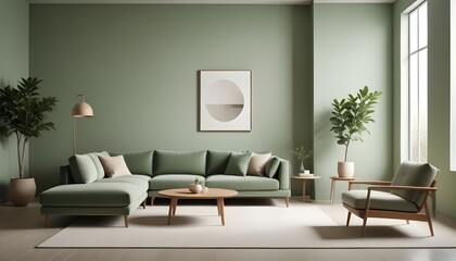 Photo interior modern design room 3D illustration