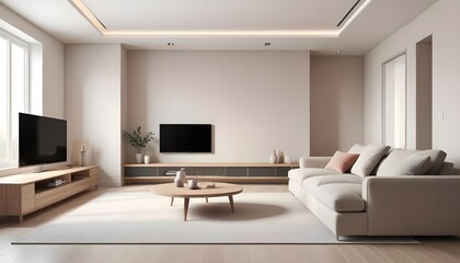 Photo interior modern design room 3D illustration