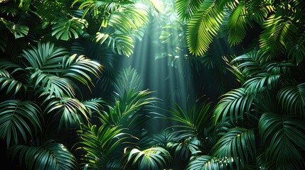 View Rainforest Background for International Day of Forests. The mystical nature of the rainforest. Beautiful nature landscape. 