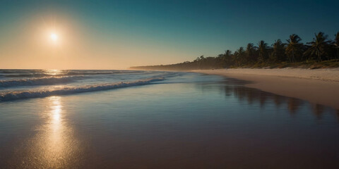 Sunset over a Tranquil Beach