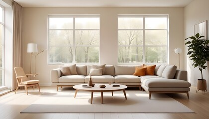 Photo interior modern design room 3D illustration