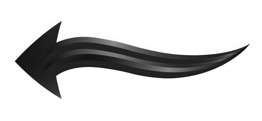  Arrow black curved looped 2D and sleek style
