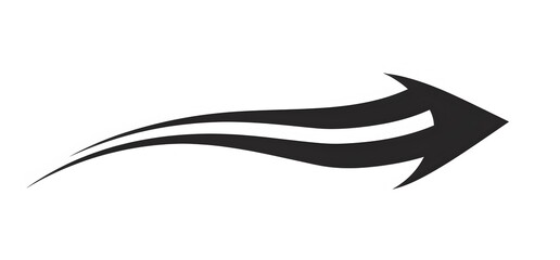 Fototapeta premium Arrow black curved left clean and simple design