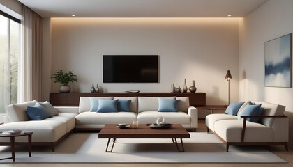 Fototapeta premium Photo interior modern design room 3D illustration