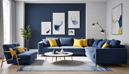 Photo interior modern design room 3D illustration