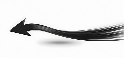  Arrow black curved left 2D and sleek style
