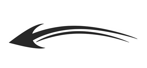 Obraz premium Arrow black curved looped clean and vector design