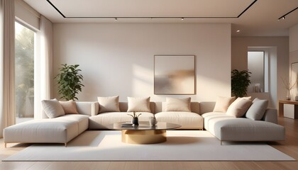 Photo interior modern design room 3D illustration