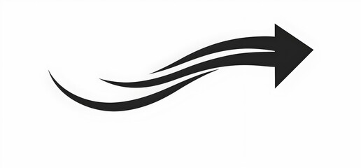 Fototapeta premium Arrow black curved up modern and simple design