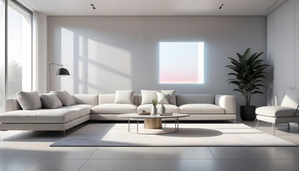 Photo interior modern design room 3D illustration