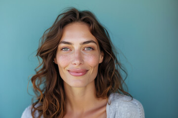 A close up portrait of a young woman with a subtle smile