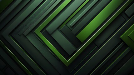 Obraz premium Abstract green arrow lines on black background