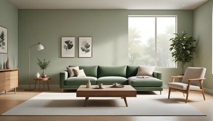 Photo interior modern design room 3D illustration