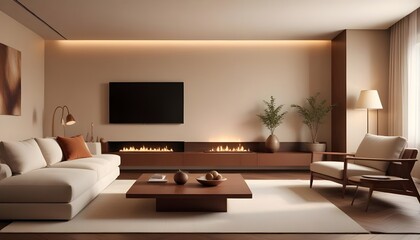 Photo interior modern design room 3D illustration