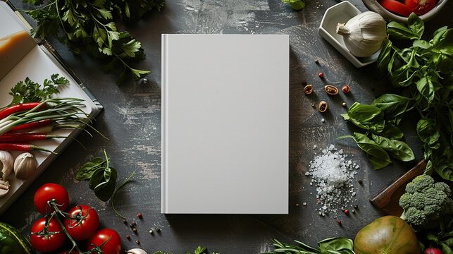 Blank White Book Cover on Kitchen Table with Vegetables

Description:
A blank white book cover mockup placed on a kitchen table surrounded by fresh vegetables and cooking ingredients.