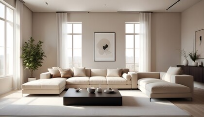 Photo interior modern design room 3D illustration