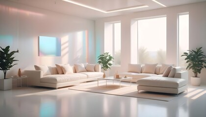 Photo interior modern design room 3D illustration