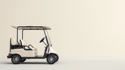 Envision a scene where a golf cart is isolated on a white background, symbolizing seamless navigation on the fairways