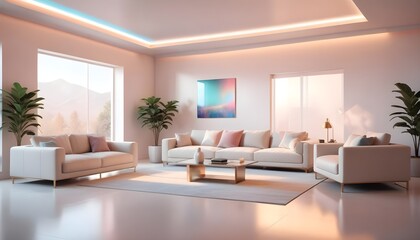 Fototapeta premium Photo interior modern design room 3D illustration