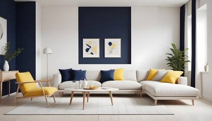 Photo interior modern design room 3D illustration