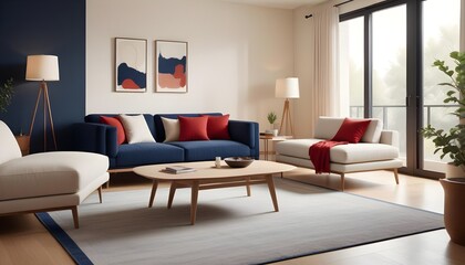 Photo interior modern design room 3D illustration