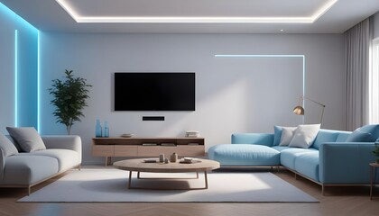 Photo interior modern design room 3D illustration