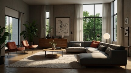 minimalist modern living room that reflects the functional beauty