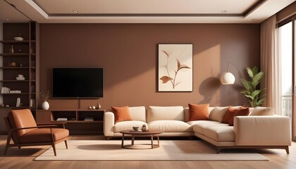 Fototapeta premium Photo interior modern design room 3D illustration