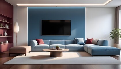 Photo interior modern design room 3D illustration