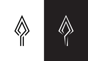 spear head logo. adventure, hobby, camping, hunting symbol icon design