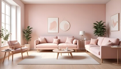 Photo interior modern design room 3D illustration