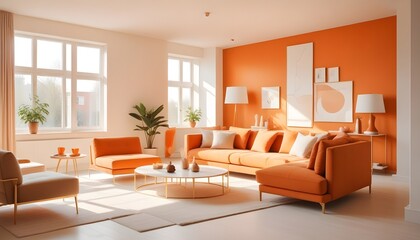 Photo interior modern design room 3D illustration