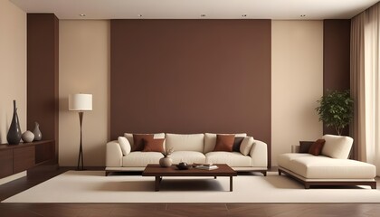 Photo interior modern design room 3D illustration