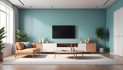 Fototapeta premium Photo interior modern design room 3D illustration