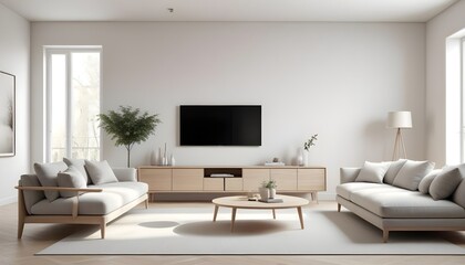 Photo interior modern design room 3D illustration