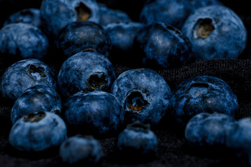 blueberries on a table