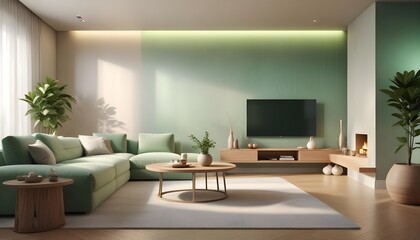 Fototapeta premium Photo interior modern design room 3D illustration