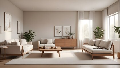 Photo interior modern design room 3D illustration