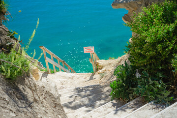 beautiful descent to the azure sea