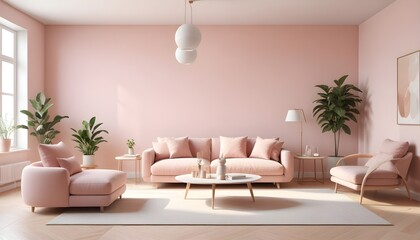 Fototapeta premium Photo interior modern design room 3D illustration