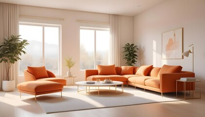 Fototapeta premium Photo interior modern design room 3D illustration