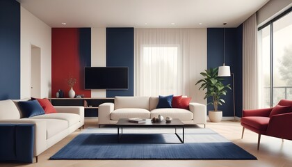 Fototapeta premium Photo interior modern design room 3D illustration