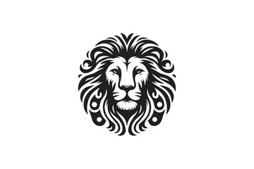 Lion head silhouette vector art illustration