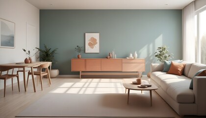 Fototapeta premium Photo interior modern design room 3D illustration