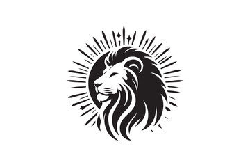 Lion head silhouette vector art illustration