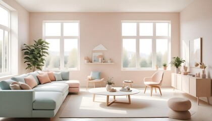 Fototapeta premium Photo interior modern design room 3D illustration