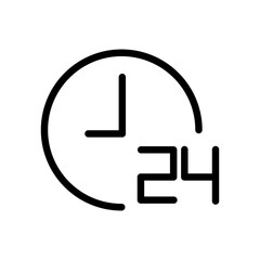 24 Hours Icon for Round-the-Clock Services, Time Management, and Customer Support Graphics