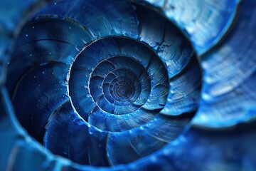 Abstract blue spiral with glowing dots