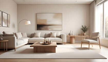 Fototapeta premium Photo interior modern design room 3D illustration