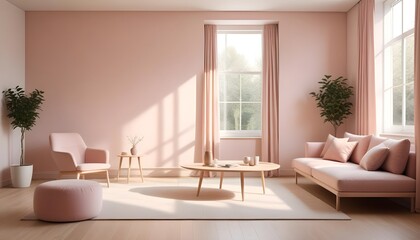 Photo interior modern design room 3D illustration